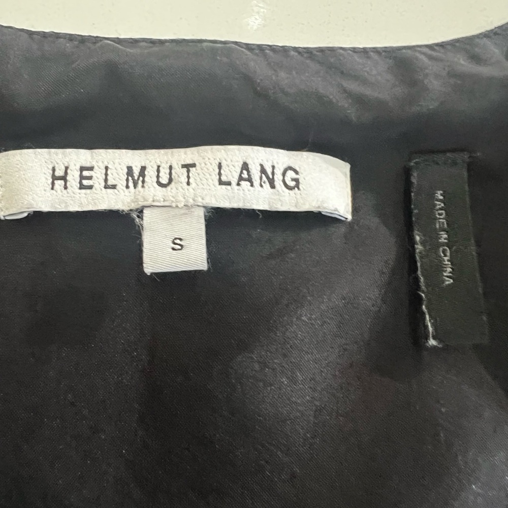 HELMUT LANG black deep v-neck mini dress with pockets size small - Picture 9 of 10